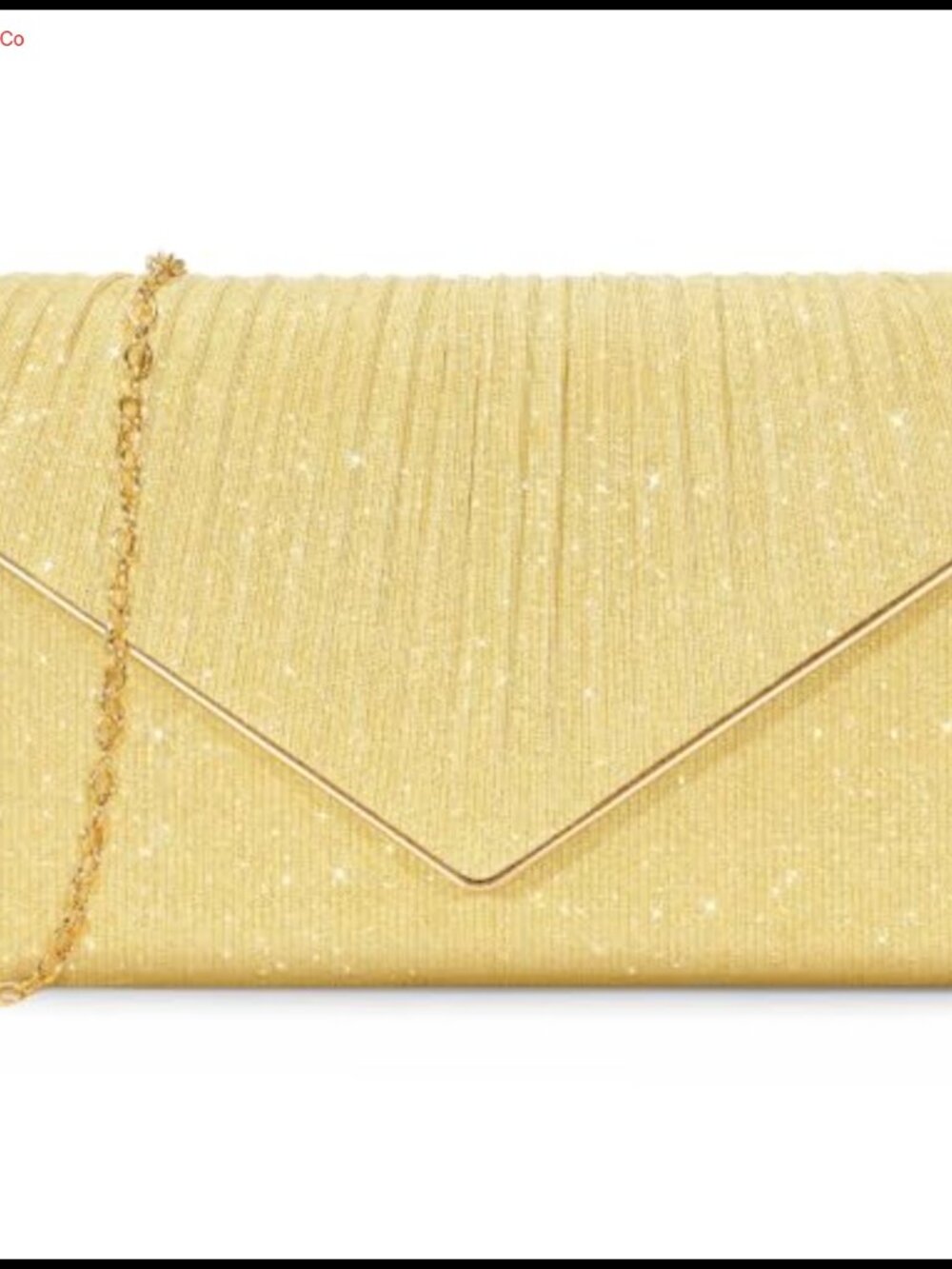 Glitter Envelope Clutch with Detachable Chain Evening Bag